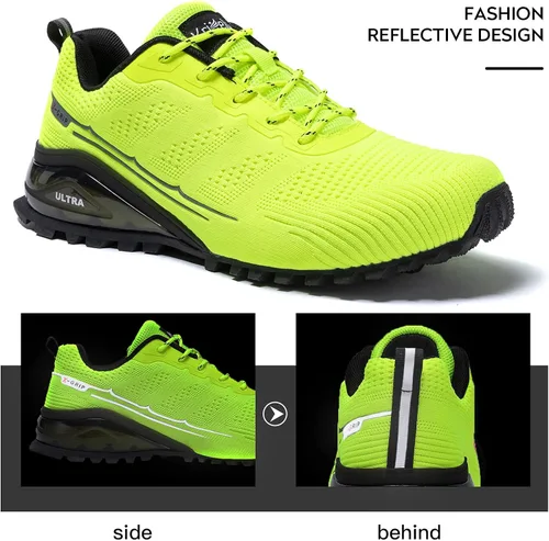 Vista 6 de Kricely Tenis de correr para hombre, para caminar, senderismo, tenis para hombre, tenis cruzado, tenis al aire libre, calzado casual
