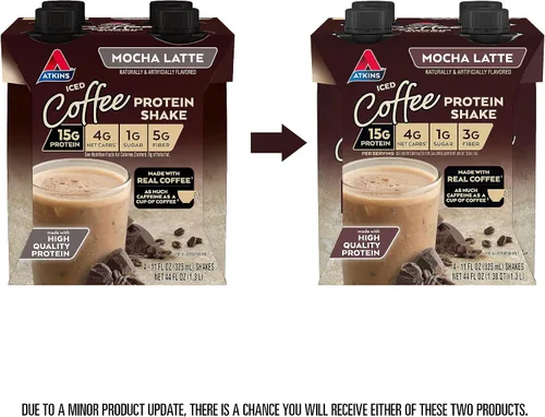 Vista 6 de Atkins Paquete de batidos de proteína de café helado con leche y chocolate con leche con leche con leche con leche