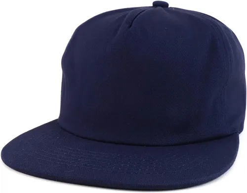 Vista 4 de Trendy Apparel Shop Gorra de béisbol plana sin estructurar llana del Snapback de 5 paneles Hunter