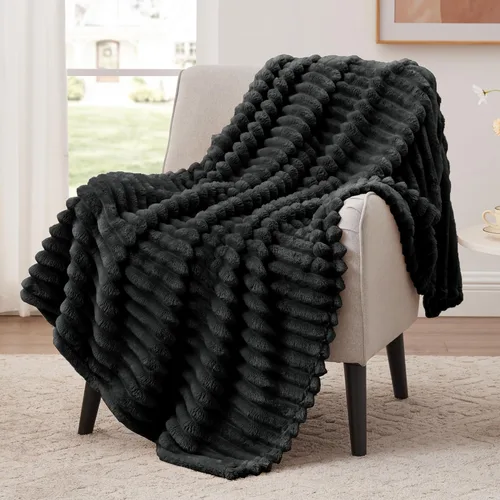 Vista 40 de EXQ Home Manta suave y suave de forro polar, acogedora y ligera para sofá o cama, manta de franela cálida y mullida para todas las estaciones