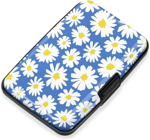 Vista 8 de Mayski Soporte para tarjetas de crédito, bloqueo RFID, funda rígida de aleación de aluminio, pequeña cartera de metal para mujeres y hombres