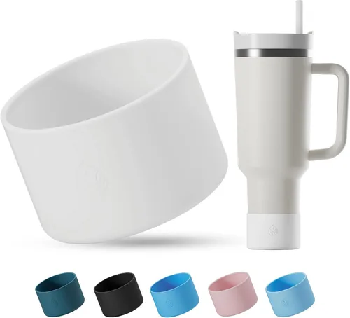Vista 11 de Funda de silicona para botellas Stanley de 20-40oz, termos Hydro Flask, termos Simple Modern, termo Iron Flask, termos similares, accesorio