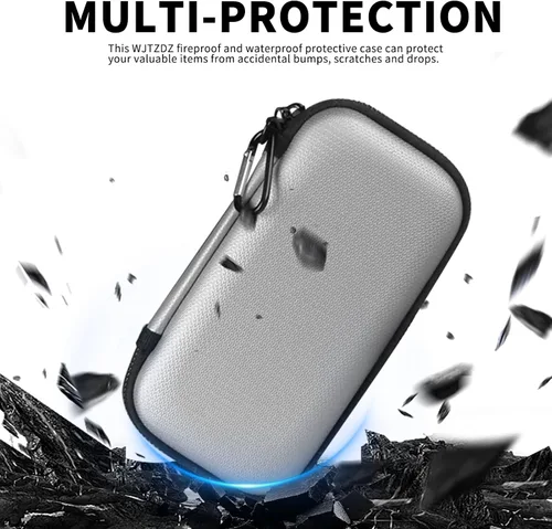 Vista 6 de Funda rígida resistente al fuego de 6500 °F, bolsa organizadora electrónica impermeable, funda de transporte EVA a prueba de golpes para teléfonos
