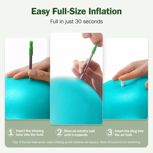 Vista 39 de Slim Panda Pilates Ball, 9 Inch Small Exercise Ball, Anti Burst Mini Yoga Ball for Stability, Workout, Barre, Core Strength, Physical Therapy