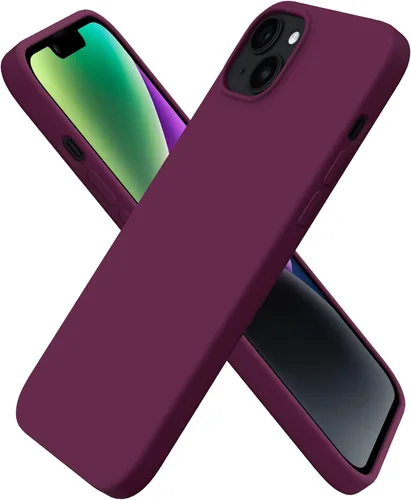 Vista 15 de ORNARTO Compatible con iPhone 14 Plus Funda 6.7, Silicona Líquida Delgada de 3 Capas Completamente Cubierta Funda de Teléfono de Goma de Gel Suave