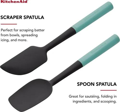 Vista 4 de KitchenAid Juego de espátulas universal, 2 piezas, Aqua Sky