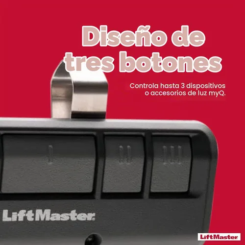 Vista 4 de Liftmaster 893LM - Abridor de puerta de garaje de 3 botones con control remoto LiftMaster