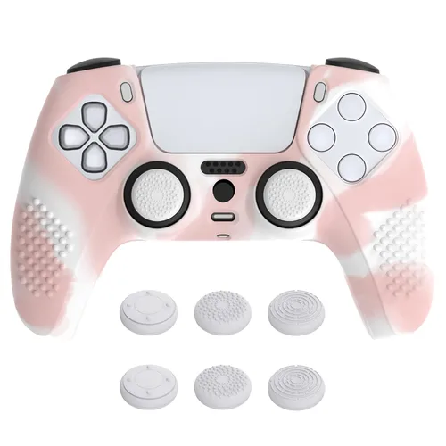Vista 35 de eXtremeRate PlayVital Aqua Green 3D Studded Edition Anti-Slip Silicone Cover Skin for ps5 Controller, Soft Rubber Case for PS5 Wireless Controller