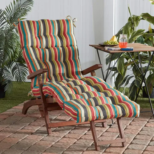 Vista 2 de Greendale Home Fashions Cojín para tumbona exterior de 72 x 22 pulgadas, Adobe Stripe
