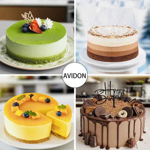 Vista 2 de AVIDON Moldes para pasteles de 8 pulgadas, moldes redondos de silicona para tartas de capas, pastel de queso y pastel de chocolate, antiadherentes