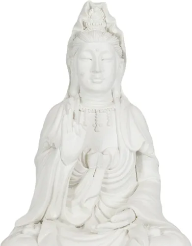 Vista 7 de Ebros Budismo Iluminación oriental Diosa del agua y la luna Kuan Yin meditando en el trono de loto, estatua de Buda decorativa religiosa de altar