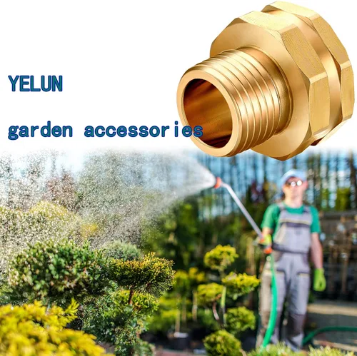 Vista 6 de Adaptador de conectores de manguera de jardín, reparación de latón macizo, conector de líder de grifo hembra a macho, conector de manguera de agua