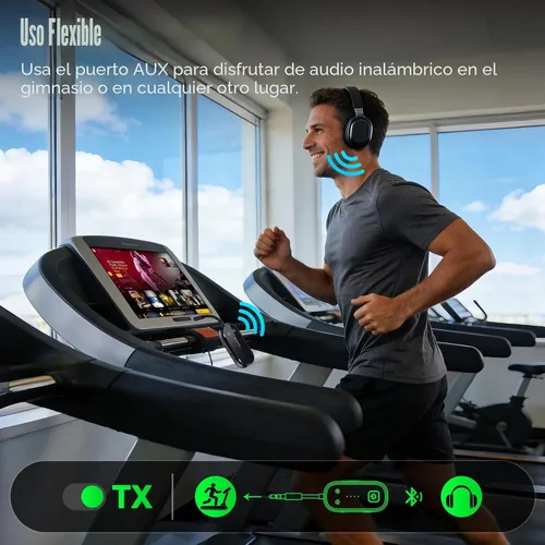 Vista 6 de Receptor transmisor Bluetooth 6.0 actualizado 2026 Pro - Adaptador 2 en 1 Negro