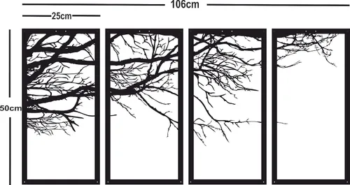 Vista 8 de DEKADRON Arte de pared de metal, árbol de la vida, 4 piezas, letrero de árbol, decoración de pared, decoración de interiores, regalo de inauguración