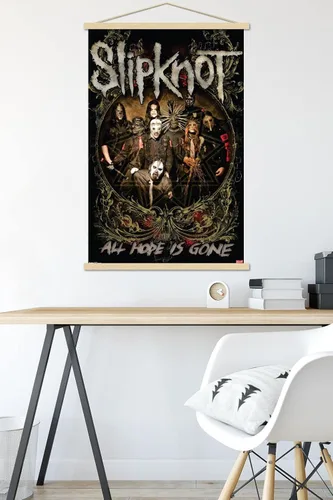 Vista 5 de Trends International Slipknot - Póster de pared Hope Is Gone, 22.375 x 34 pulgadas, paquete de impresión premium y colgador de madera de haya