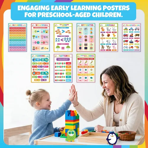 Vista 6 de Sproutbrite Paquete de 9 carteles educativos y gráficos de aprendizaje de 11 x 17 pulgadas para el aula, desarrolla habilidades esenciales