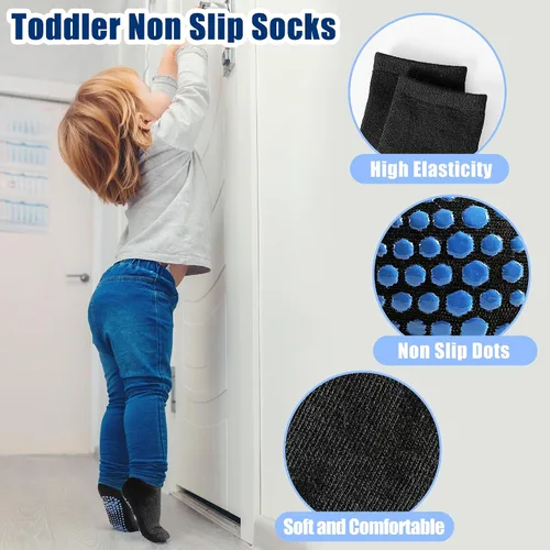 Vista 4 de Calcetines antideslizantes con agarres para niños y niñas, 12/24 pares de 1 a 7 años