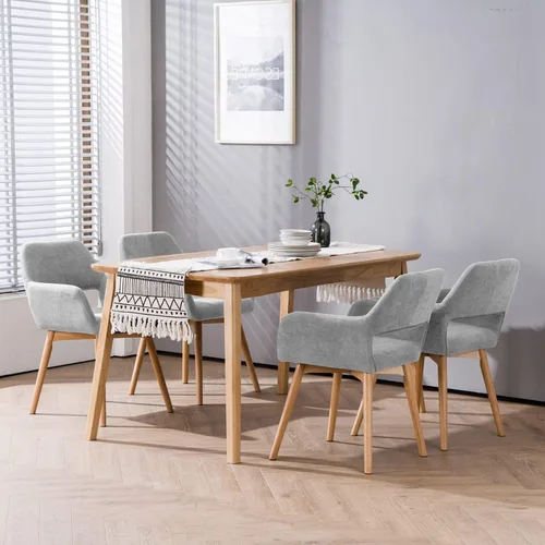 Vista 3 de Sillas modernas para comedor con patas de madera maciza, para sala, comedor
