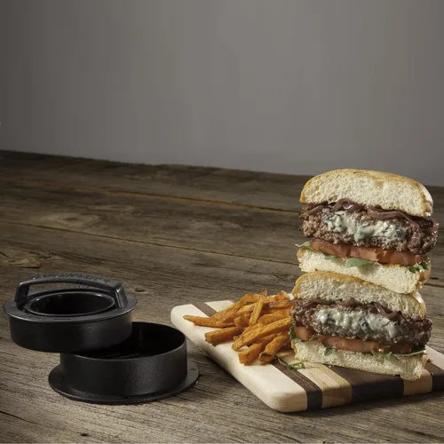 Vista 2 de Cuisinart Prensa de hamburguesas rellena 3 en 1, máquina antiadherente para hacer hamburguesas rellenas, accesorio para parrilla para hacer