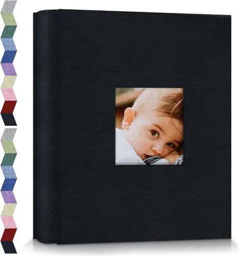 Vista 43 de popotop - Álbum de fotos 4x6 con 100 fotos, libros de fotos con 100 bolsillos verticales, cubierta de lino, álbumes para fotos familiares, de boda