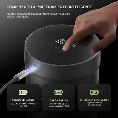 Vista 2 de Spider Farmer Envase al vacío Smart Curing Jar 2L para almacenamiento