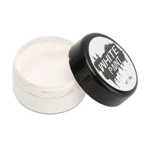 Vista 8 de Zyyini 2Pcs Face Body Paint Kit Black White Halloween Skull