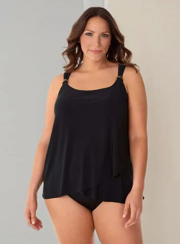Vista 6 de Miraclesuit Traje de baño para mujer, talla grande, brasier con aros Razzle Dazzle, tankini, Negro