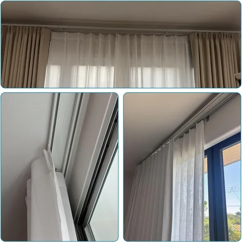 Vista 6 de Double Track Curtain Rail 6 8 10 Ft Curtain Track Ceiling Mount Smooth Sliding Ceiling Track Room Divider For Living Room, Bedroom