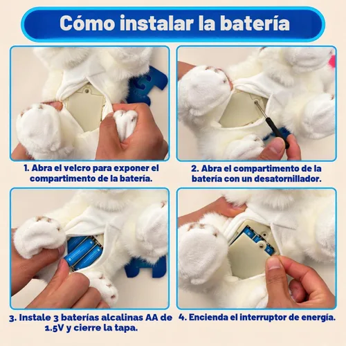 Vista 5 de CU-MATE Juguetes eléctricos de peluche Akita de 12 pulgadas, juguete electrónico de peluche para perro, robot interactivo Wuffy Puppy, caminar