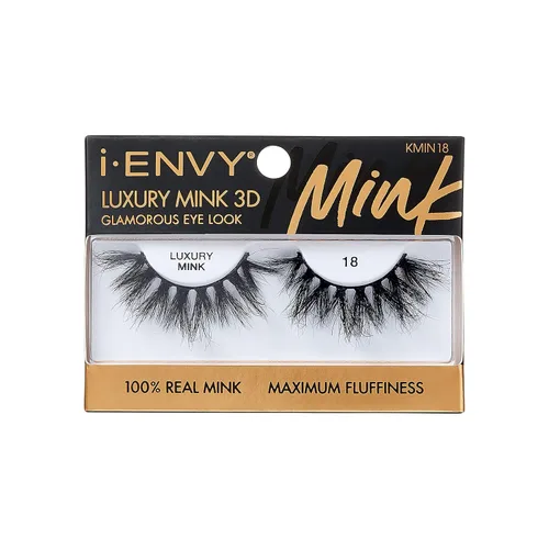 Vista 19 de i-ENVY Pestañas postizas de lujo de la colección de visón, pestañas 100% de visón real, aspecto glamoroso, pestañas de máxima esponjosidad 3D ángulo