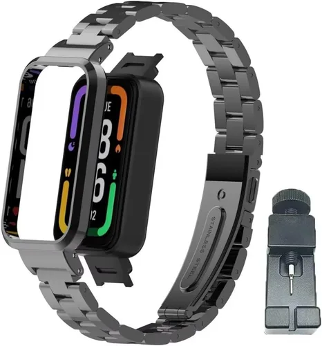 Vista 10 de Correa compatible con Xiaomi Redmi Smart Band Pro, Redmi Smart Band Pro de acero inoxidable, correas de repuesto de metal, accesorios para Xiaomi