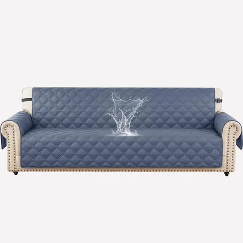 Vista 9 de XINEAGE Funda impermeable para sillón, funda para sofá de 1 plaza con correas elásticas y bolsillos, triple protección antideslizante, lavable