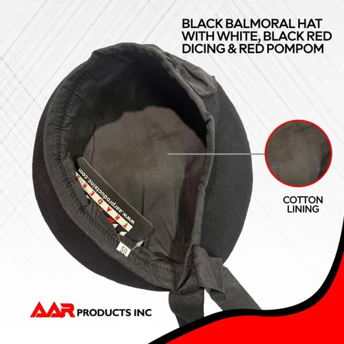 Vista 11 de AAR Gorros Glengarry Balmoral Kilt Scottish para hombre en dados y lisos 100% lana Piper 52-62