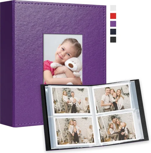 Vista 16 de Vienrose Álbum de fotos pequeño de 4 x 6 pulgadas, paquete de 2 mini libros de fotos con cubierta de cuero, 26 páginas con capacidad para 52