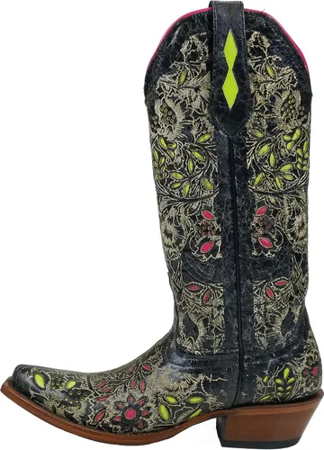 Vista 2 de Johnny Ringo Legacy Collection Granero Negro Floral Incrustación 922-37T