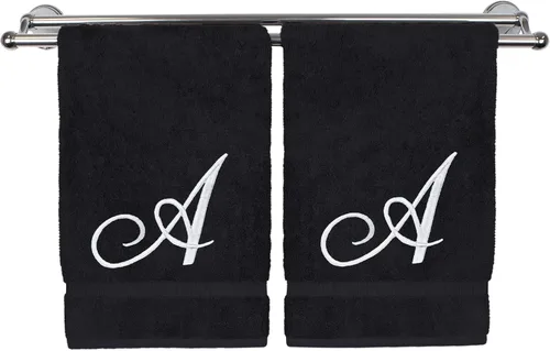 Vista 112 de Toalla de mano con monograma, regalo personalizado, 16 x 30 pulgadas, extra absorbente, 100% algodón turco, acabado de rizo suave, para baño, cocina