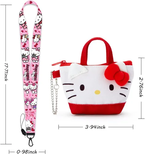 Vista 7 de G-Ahora Cartera de anime para mujeres y niñas, con cordón, Gato, Novedad