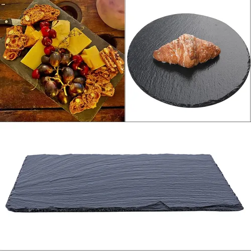 Vista 3 de Tabla de queso de pizarra grande - Tabla de servir vino y queso de 12" x 16