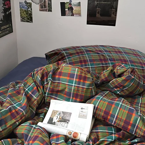 Vista 145 de mixinni Juego de funda de edredón vintage a rayas, tamaño twin, juego de ropa de cama de 3 piezas, 100% algodón lavado, suave y transpirable, funda