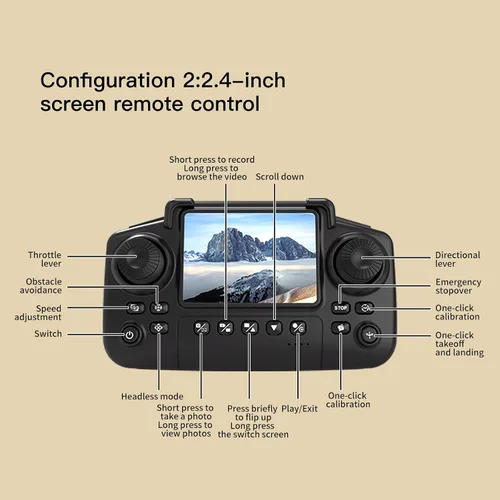 Vista 9 de Mini dron con doble cámara HD, protección de seguridad de hélice con 3 velocidades ajustables, modo sin cabeza, despegue/aterrizaje con una tecla