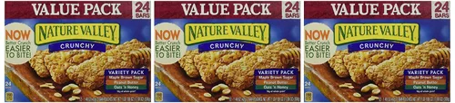 Vista 2 de Nature Valley Barras de granola, crujientes, paquete variado de 17.8 onzas (paquete de 3)