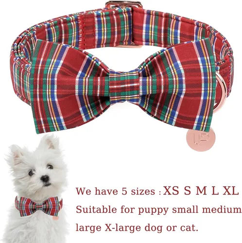 Vista 23 de Collar patriótico para perro con pajarita, collar de perro con lazo del 4 de julio, collar de bandera estadounidense para cachorros, machos