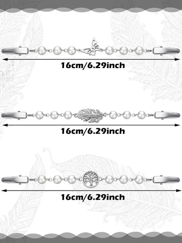 Vista 3 de Jetec 3 clips de cincha para vestido vintage, clips para camisa, suéter, cárdigan, chal, clips para broche, 3 estilos