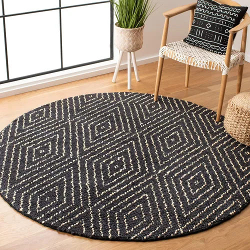Vista 12 de SAFAVIEH Bohemian Collection BOH702A - Alfombra decorativa de yute tribal marroquí hecha a mano, 24 x 36 pulgadas, color negro/marfil