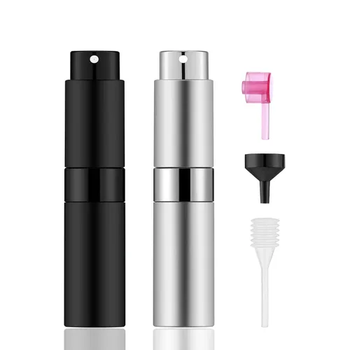 Vista 4 de 30 botellas de perfume atomizador portátiles de 0.3 fl oz, mini botella vacía recargable de colonia, pulverizador líquido de perfume de viaje