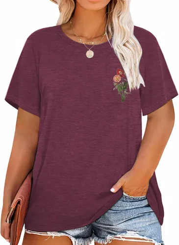 Vista 3 de Camisetas de talla grande para mujer, diseño de letras inspiradoras con texto en inglés Thankful