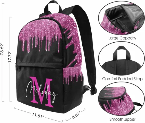 Vista 246 de Texto personalizado Elefante desgaste gafas mochila mochila mochila casual Daypack bolsa para mamá niñas, color86-4, Mochilas Daypack