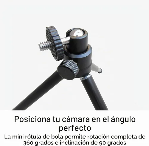 Vista 4 de MEE Audio Mini trípode ligero para cámaras web y cámaras pequeñas para videoconferencia; flexible, portátil, compacto, soporte de montaje de viaje