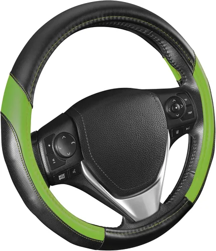 Vista 29 de Motor Trend GripDrive - Funda de cuero negro sintético para volante de automóvil, camión, camioneta, SUV, tamaño pequeño de 14 pulgadas, funda