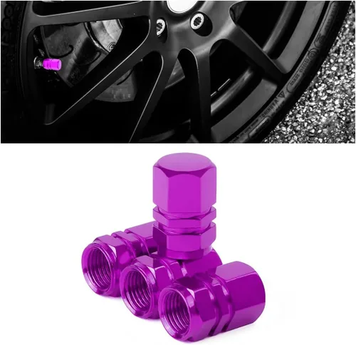 Vista 11 de Osilly Tapones de válvula de vástago de neumático de automóvil, 4 piezas de cubiertas de vástago de válvula de aleación de aluminio, resistentes a